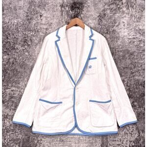 BASK Poolside Supply White Terry Cloth Toweling Blazer 40 Mens Jacket